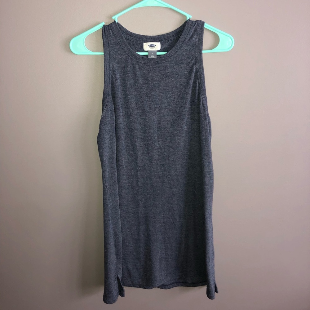 Navy blue long tank top